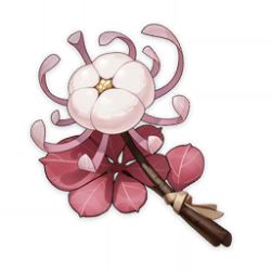 Rule 34 | artist request, commentary, english commentary, flower, game cg, genshin impact, item, item focus, leaf, lowres, no humans, official art, pink theme, plant, still life, string, third-party source, transparent background, twig