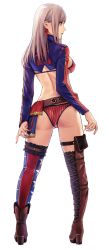 Rule 34 | 1girl, american flag bikini, american flag print, applekun, ass, asymmetrical footwear, asymmetrical legwear, bikini, boots, breasts, commentary, cross-laced footwear, earrings, fate/grand order, fate (series), flag print, from behind, full body, hair down, high heel boots, high heels, highres, holding, jewelry, lace-up boots, large breasts, leather belt, mismatched footwear, mismatched legwear, miyamoto musashi (fate), miyamoto musashi (fate/grand order), miyamoto musashi (swimsuit berserker) (fate), miyamoto musashi (swimsuit berserker) (second ascension) (fate), pink hair, print bikini, sheath, sheathed, shrug (clothing), sideboob, solo, swimsuit, thigh boots, thighhighs, two-tone swimsuit, weapon