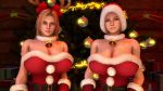 Rule 34 | 10s, 2girls, 3d, animated, antlers, bare shoulders, batesz, bell, blonde hair, blue eyes, bouncing breasts, breasts, breasts out, brown eyes, christmas, christmas tree, cleavage, collar, dead or alive, dead or alive 5, dress, female focus, flashing, fur-trimmed dress, fur-trimmed gloves, fur trim, gift, gloves, hat, horns, indoors, jiggle, kasumi (doa), large breasts, lipgloss, looking at viewer, medium hair, multiple girls, nipples, no bra, ornament, presenting, pulling own clothes, pulling, red dress, red gloves, reindeer antlers, santa costume, santa gloves, santa hat, side-by-side, smile, source filmmaker (medium), tecmo, tina armstrong, tree, uncensored, undressing, video