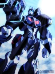 Rule 34 | absurdres, armor, autobot, emblem, hammer, helmet, highres, humanoid robot, insignia, machine, mecha, robot, science fiction, shoulder armor, solo, thechromatroid, transformers, transformers animated, ultra magnus, war hammer, weapon