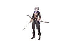 Rule 34 | 1boy, arrow (projectile), ashe ubert, bow, bow (weapon), commentary, english commentary, fire emblem, fire emblem: three houses, freckles, full body, garreg mach monastery uniform, green eyes, grey hair, holding, holding arrow, holding bow (weapon), holding weapon, kurahana chinatsu, long sleeves, male focus, nintendo, official art, open mouth, short hair, simple background, solo, uniform, weapon, white background