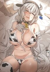 Rule 34 | 1girl, animal print, breasts, cow print, large breasts, long hair, pov, uzaki-chan wa asobitai!, uzaki tsuki
