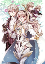 Rule 34 | 2boys, 2girls, alicest0113, alternate costume, arm guards, armor, brooch, brother and sister, cape, corrin (female) (fire emblem), corrin (fire emblem), dwyer (fire emblem), european clothes, family, father and daughter, father and son, fire emblem, fire emblem fates, flower, gloves, holding, holding hands, holding sword, holding weapon, husband and wife, jacket, jakob (fire emblem), japanese clothes, jewelry, kana (female) (fire emblem), kana (fire emblem), kana (male) (fire emblem), kimono, long hair, looking at viewer, mother and daughter, mother and son, multiple boys, multiple girls, nintendo, official alternate costume, pointy ears, ponytail, red eyes, siblings, smile, swept bangs, sword, weapon, white armor, white hair, yato (fire emblem), yukata