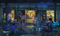 Rule 34 | 5girls, 6+boys, akechi mitsuhide (fate), alcohol, alternate costume, animal print, architecture, arts shirt, barefoot, black hair, blonde hair, blunt bangs, bottle, buster shirt, camisole, chacha (fate), chandelier, chibi, clothesline, commentary request, crazy straw, crossed legs, dog, drinking straw, east asian architecture, fate (series), fishbowl, flower, folding fan, food, full body, furisode, glass, glass table, glass teapot, glasses, hand fan, hat, heart straw, highres, hijikata toshizou (fate), hime cut, holding, holding fan, holding person, hug, hydrangea, japanese clothes, jinbei (clothes), kimono, layered clothes, layered kimono, leg hair, leopard print, lizard, long hair, long sleeves, military hat, mori nagayoshi (fate), multicolored hair, multiple boys, multiple girls, nagao kagetora (fate), oda nobukatsu (fate), oda nobunaga (fate), oda nobunaga (koha-ace), oda nobunaga (swimsuit berserker) (fate), oda nobunaga (swimsuit berserker) (first ascension) (fate), oda uri, okada izou (dog) (fate), okada izou (fate), okita souji (fate), okita souji (koha-ace), oryou (fate), pants, paper fan, parfait, peaked cap, pink hair, plant, ponytail, popsicle, potted plant, quick shirt, rain, reading, reclining, red hair, sakamoto ryouma (fate), sake, sake bottle, seiza, shirt, short hair, silver hair, sitting, sleeping, sliding doors, standing, straight hair, streaked hair, t-shirt, table, teapot, television, topknot, toyotomi hideyoshi (fate), very long hair, warabi tama, wide sleeves, wrestling