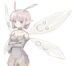 Rule 34 | 7010, antennae, bare shoulders, collar, crossed arms, fairy, lowres, mini person, minigirl, pointy ears, solo, wings