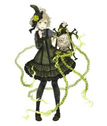 Rule 34 | 1boy, ahoge, chain, crossdressing, dress, feather hair ornament, feathers, flower, frilled dress, frills, full body, green eyes, green hair, grin, hair flower, hair ornament, ji no, lantern, long nose, male focus, mary janes, official art, pantyhose, pigeon-toed, pinocchio (sinoalice), shoes, sinoalice, smile, solo, teeth, transparent background, trap, upper teeth only