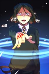 Rule 34 | 1boy, bad id, bad pixiv id, black hair, command spell, fate/zero, fate (series), green eyes, green hair, male focus, matching hair/eyes, outstretched hand, purinnkawayusu, solo, tears, waver velvet