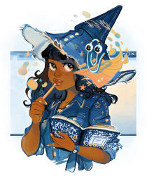 Rule 34 | + +, 1girl, absurdres, black hair, blue eyes, blue headwear, breasts, clippy, commentary, cropped torso, dark-skinned female, dark skin, denim, denim headwear, denim jacket, english commentary, fingernails, geneva bowers, hat, highres, holding, holding notebook, holding pencil, jacket, lined paper, lips, long hair, looking at another, microsoft, microsoft office, microsoft word, notebook, original, paper, paperclip, pencil, pencil to face, simple background, star (symbol), upper body, very dark skin, watch, watermark, web address, white background, window (computing), witch hat, wristwatch