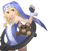 Rule 34 | 1boy, arc system works, bear, blonde hair, blue eyes, bridget (guilty gear), cowboy shot, fingerless gloves, gloves, guilty gear, highres, image sample, male focus, mars symbol, nun, pixiv sample, resized, roger (guilty gear), simple background, smile, solo, standing, stuffed animal, stuffed toy, teddy bear, tellwo, trap, white background
