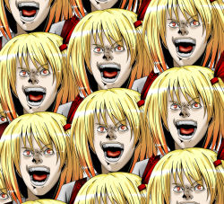 Rule 34 | 1girl, blonde hair, byoubyou, death note, embodiment of scarlet devil, female focus, god of the new world, multiple views, parody, red eyes, rumia, touhou