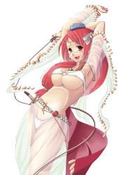 Rule 34 | 1girl, areola slip, armpits, belly chain, bra, breasts, chain belt, covered erect nipples, dancer, dancer (ragnarok online), glasses, highleg, highleg panties, hubrael, jewelry, large breasts, lingerie, long hair, lots of jewelry, low-tied long hair, nipple slip, nipples, panties, ragnarok online, red eyes, red hair, see-through, solo, standing, underboob, underwear, whip, white bra, white panties