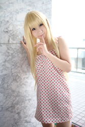 Rule 34 | amamiya laiko, ana coppola, blonde hair, cosplay, dress, highres, ichigo mashimaro, photo (medium), strawberry pattern