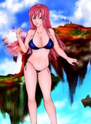 Rule 34 | 1girl, absurdres, akira (yuibnm71), bikini, breasts, erza scarlet, fairy tail, highres, large breasts, long hair, red eyes, red hair, smile, solo, swimsuit