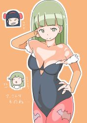 Rule 34 | 2girls, ainu clothes, anger vein, angry, arm behind head, armpits, bat wings, blue hair, breasts, capcom, capcom vs snk, cleavage, clenched teeth, closed eyes, covered navel, crossover, demon girl, drinking, fingerless gloves, gloves, green eyes, green hair, hair ribbon, highres, japanese text, jealous, large breasts, legs, long hair, looking at viewer, model pose, morrigan aensland, multiple girls, nakoruru, ribbon, samurai spirits, seductive smile, smile, snk, tea, teeth, the king of fighters, thighs, translation request, vampire (game), vatsha, wings, yellow eyes