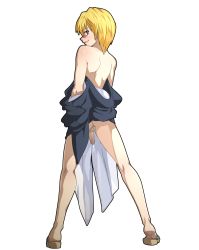 Rule 34 | 1boy, absurdres, ass, blonde hair, blush, highres, hunter x hunter, kurapika, looking at viewer, male focus, meteorreb0rn, penis, smile, solo, tagme, teeth, testicles, undressing