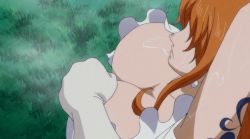 Rule 34 | 2girls, animated, animated gif, breasts, charlotte amande, cleavage, downblouse, from above, large breasts, multiple girls, nami (one piece), nami (one piece) (whole cake island), one piece, rain