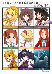 Rule 34 | + +, 2channel, 6+girls, aikawa jun, alice margatroid, another eden, black dress, black hair, black headwear, blonde hair, blue dress, blue eyes, blue flower, blue hair, blue shirt, bombergirl, bow, bowtie, brown eyes, brown hair, buttons, capelet, cigarette, closed mouth, coat, collared dress, collared shirt, commentary request, cookie (touhou), cryptid, double-breasted, double bun, dress, finger to mouth, flower, frilled hairband, frilled sleeves, frills, girls und panzer, gloves, hair between eyes, hair bun, hair ornament, hair over eyes, hair ribbon, hairband, hat, hat flower, highres, holding, holding cigarette, jacket, japanese clothes, jigen (cookie), joutouguu mayumi, kadotani anzu, kimono, lightning bolt, lightning bolt hair ornament, lightning bolt symbol, long hair, looking afar, looking at viewer, looking to the side, maribel hearn, medium hair, monster, multicolored hair, multiple girls, necktie, ningen (cryptid), one eye closed, open mouth, orange bow, out of frame, parted bangs, pine (bombergirl), puffy short sleeves, puffy sleeves, purple eyes, purple ribbon, red flower, red hairband, red jacket, red neckwear, ribbon, rose, shirt, short hair, short sleeves, simple background, sleeveless, sleeveless dress, smile, smoking, streaked hair, suzette (another eden), top hat, touhoku kiritan, touhou, translation request, twintails, underwater, usami renko, vest, voiceroid, white background, white capelet, white coat, white gloves, white kimono, yan pai, yellow vest, zaregoto series