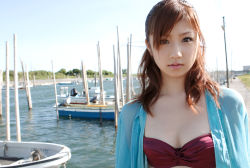 Rule 34 | bikini, bikini top only, holy and bright, ogura yuuko, open clothes, open shirt, photo (medium), shirt, swimsuit