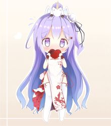 Rule 34 | 1girl, ahoge, azur lane, bad id, bad pixiv id, black ribbon, blush, box, bun cover, chibi, china dress, chinese clothes, commentary request, covered mouth, dress, flying sweatdrops, gift, gift box, hair bun, hair ornament, heart, holding, holding gift, hoshino (pwmp3573), long hair, looking at viewer, no shoes, one side up, pelvic curtain, purple eyes, purple hair, ribbon, side bun, sidelocks, single hair bun, single side bun, solo, standing, stuffed animal, stuffed pegasus, stuffed toy, stuffed unicorn, stuffed winged unicorn, thighhighs, unicorn (azur lane), unicorn (the gift of spring) (azur lane), valentine, very long hair, white dress, white thighhighs