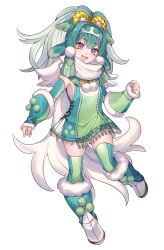 Rule 34 | 1girl, :d, absurdres, blue hair, blue hairband, blue thighhighs, creatures (company), drampa, eyeshadow, fang, full body, fur-trimmed footwear, fur trim, game freak, gen 7 pokemon, gradient hair, green hair, green thighhighs, hairband, highres, katagiri hachigou, leg up, long hair, makeup, multicolored eyes, multicolored hair, nintendo, open mouth, personification, pink eyes, pokemon, purple eyes, simple background, smile, solo, standing, standing on one leg, thighhighs, two-tone hairband, two-tone legwear, white background, white hair, white hairband, yellow eyeshadow, zettai ryouiki