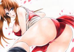 Rule 34 | 1girl, ass, ass focus, breasts, fatal fury, large breasts, long hair, looking back, panties, rozarin, shiranui mai, sideboob, the king of fighters, underwear