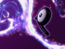 Rule 34 | abstract background, black eyes, commentary, creature, creatures (company), english commentary, floating, full body, game freak, gen 2 pokemon, ilkcmp, nintendo, no humans, pokemon, pokemon (creature), purple background, resolution mismatch, solo, source larger, sparkle, unown, unown p