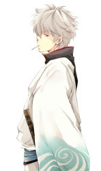 1boy bad_id bad_pixiv_id gintama japanese_clothes male_focus natsuwo red_eyes sakata_gintoki silver_hair solo