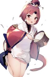 Rule 34 | 1girl, :d, absurdres, apron, bad id, bad pixiv id, benienma (fate), black footwear, black shorts, blush, brown eyes, brown hair, brown hat, brown kimono, commentary request, fate/grand order, fate (series), hat, highres, holding, holding spoon, idemitsu, japanese clothes, kimono, long hair, long sleeves, open mouth, platform footwear, rice, sandals, short shorts, shorts, simple background, smile, socks, solo, spoon, very long hair, white apron, white background, white socks, wide sleeves, wooden spoon, zouri