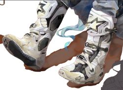 Rule 34 | 1girl, aqua hair, boots, commentary, denim, dirty footwear, feet, foot focus, hatsune miku, jeans, long hair, motocross, pants, shadow, shoes, sitting, solo, star (symbol), star print, takepon1123, very long hair, vocaloid, white background
