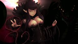 Rule 34 | 1girl, absurdres, black hair, breasts, cleavage, fate/apocrypha, fate (series), highres, large breasts, long hair, nowayout123, semiramis (fate)