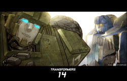 Rule 34 | 2boys, autobot, friends, glowing, glowing eyes, hound (transformers), letterboxed, looking at viewer, mecha, mirage (transformers), multiple boys, realistic, robot, science fiction, solid eyes, tire, transformers, xiling
