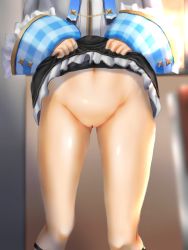 Rule 34 | 1girl, amane kanata, censored, clothes lift, highres, hololive, lifting own clothes, no panties, pussy, rafuto, skirt, skirt lift, solo, virtual youtuber