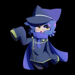 Rule 34 | 1other, animal ears, blue hair, blue hat, blue scarf, cat ears, hat, highres, niko (oneshot), oneshot (game), open mouth, pbj6541, scarf, whiskers