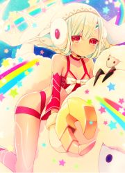 Rule 34 | 1girl, altera (fate), altera the santa (fate), bikini, blonde hair, blush, breasts, christmas, cleavage, dark-skinned female, dark skin, fate/grand order, fate (series), full-body tattoo, hair between eyes, long hair, mittens, red eyes, revealing clothes, smile, solo, swimsuit, tattoo, thighs, veil, white mittens