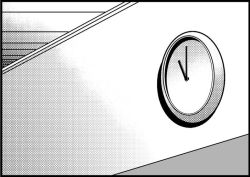 Rule 34 | clock, comic, greyscale, monochrome, no humans, saiguchi otoufu, wall, wall clock