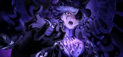 Rule 34 | 1boy, black gloves, cross-shaped pupils, edmond dantes (fate), fate/grand order, fate (series), game cg, gloves, gradient hair, grey hair, hat, looking at viewer, male focus, multicolored hair, official art, red eyes, solo, symbol-shaped pupils, the count of monte cristo (fate)