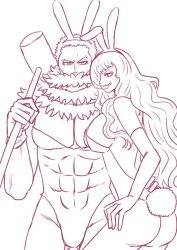 Rule 34 | 1boy, 1girl, age difference, artist request, breasts, brother and sister, playboy bunny, charlotte katakuri, charlotte smoothie, one piece, siblings, smile