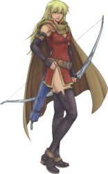 Rule 34 | 1girl, blonde hair, breasts, cape, cleavage, fire emblem, igrene (fire emblem), lips, looking at viewer, nintendo, official art