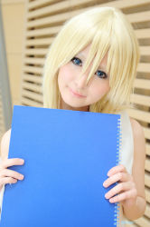 Rule 34 | ayaka (cosplayer), blonde hair, cosplay, dress, kingdom hearts, kingdom hearts ii, namine, notebook, photo (medium)