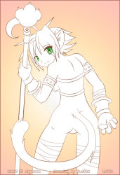 Rule 34 | ahoge, animal ears, armband, bandages, breath of fire, breath of fire ii, capcom, cat ears, game, gloves, green eyes, no panties, rinpoo chuan, short hair