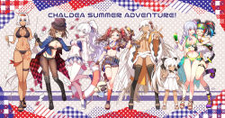 Rule 34 | (fate)wide sleeves, (ruler), 6+girls, ;d, ahoge, anastasia (fate), anastasia (swimsuit archer) (fate), anastasia (swimsuit archer) (third ascension) (fate), animal ears, arm up, armlet, bare shoulders, bikini, bird, black bikini, black gloves, black hair, black shorts, black socks, blue bikini, blue eyes, blue hair, blue shorts, blush, body markings, boots, bracelet, braid, braided ponytail, breasts, brown footwear, brown hair, brown jacket, buckle, caenis (fate), caenis (swimsuit rider) (fate), caenis (swimsuit rider) (first ascension) (fate), card, charlotte corday (fate), charlotte corday (swimsuit caster) (fate), charlotte corday (swimsuit caster) (third ascension) (fate), cleavage, closed eyes, coffee mug, collarbone, commentary request, confetti, cropped jacket, cup, da (room), dark-skinned female, dark skin, doll, dove, drinking glass, earrings, eyewear on head, fate/grand order, fate (series), fingerless gloves, fishnets, flower, food, frills, fruit, full body, glasses, gloves, gluteal fold, goggles, goggles on head, green bikini, green headwear, green vest, grey eyes, gun, hair flower, hair ornament, hair over one eye, hair ribbon, hairband, haori, hat, headphones, headphones around neck, highres, holding, holding gun, holding weapon, hood, hooded vest, hoodie, hug, innertube, jacket, japanese clothes, jewelry, kama (fate), kama (swimsuit avenger) (fate), kama (swimsuit avenger) (second ascension) (fate), kneehighs, large breasts, lemon, lemon slice, leonardo, leonardo da vinci (fate), leonardo da vinci (swimsuit ruler) (fate), long hair, long sleeves, looking at viewer, lotus, magician, medium breasts, melon soda, miniskirt, mug, multicolored hair, multiple girls, nail polish, navel, necklace, off shoulder, official art, okita souji (fate), okita souji alter (swimsuit saber) (fate), okita souji alter (swimsuit saber) (second ascension) (fate), one eye closed, open clothes, open jacket, open mouth, pantyhose, parted bangs, pendant, playing card, ponytail, puffy long sleeves, puffy short sleeves, puffy sleeves, red-framed eyewear, red eyes, red hair, red legwear, red ribbon, rengoku (fate), rengoku (second ascension) (fate), ribbon, sakura tsubame, sandals, sei shounagon (fate), sei shounagon (swimsuit berserker) (fate), shoes, short shorts, short sleeves, shorts, sidelocks, skirt, small breasts, smile, sneakers, socks, standing, standing on one leg, star (symbol), star necklace, steam, sunglasses, swim ring, swimsuit, tassel, thigh strap, thighhighs, thighs, tongue, tongue out, top hat, twintails, very long hair, vest, vinci, visor cap, viy (fate), weapon, white bikini, white hair, white jacket