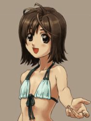 Rule 34 | 1girl, animated, animated gif, beckoning, bikini, breast expansion, breasts, lowres, non-web source, one eye closed, small breasts, solo, swimsuit, wink, winking (animated)