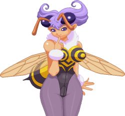 Rule 34 | 1girl, breasts, cameltoe, capcom, covered erect nipples, arthropod girl, insect wings, large breasts, monster girl, purple hair, q-bee, vampire (game), warner, wings
