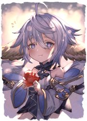 Rule 34 | 1girl, ahoge, animal ears, ayacho, blue eyes, candy, eating, flower-shaped pupils, food, granblue fantasy, harvin, heart, highres, looking at viewer, short hair, solo, symbol-shaped pupils, wamdus (granblue fantasy), white hair