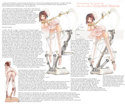 Rule 34 | 1girl, absurdres, arms behind back, bdsm, bondage, bound, breasts, breasts out, bride, clothes lift, clothes pull, dress, dress lift, dress pull, english text, engrish text, garter belt, garter straps, highres, lamb (artist), large breasts, leaning forward, lingerie, looking at viewer, multiple views, no bra, one eye closed, panties, ranguage, short hair, side-tie panties, simple background, spread legs, text focus, thighhighs, typo, underwear, white background, white thighhighs, wooden horse