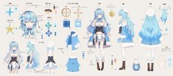 Rule 34 | 1girl, ahoge, beret, blue bow, blue bowtie, blue hair, boots, bow, bowtie, breasts, coat, commentary request, concept art, daifuku (yukihana lamy), flower, hair flower, hair ornament, half updo, hat, highres, hololive, large breasts, long hair, nail polish, official art, pointy ears, rin yuu, solo, thighhighs, translation request, very long hair, virtual youtuber, white thighhighs, winter clothes, winter coat, yellow eyes, yukihana lamy