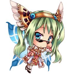 Rule 34 | 1girl, arch bishop (ragnarok online), blue eyes, blue wings, bow, butterfly wings, chibi, closed mouth, commentary request, cross, dress, dress bow, expressionless, frilled dress, frilled sleeves, frills, full body, golden wings, green hair, head wings, insect wings, long hair, looking at viewer, looking over eyewear, lowres, momozakura nanao, official alternate costume, ragnarok online, red dress, simple background, solo, sunglasses, thighhighs, transparent background, twintails, two-tone dress, white dress, white thighhighs, wings, yellow bow