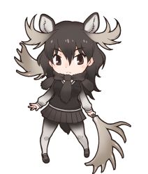 Rule 34 | 1girl, animal costume, animal ear fluff, animal ears, highres, kemono friends, looking at viewer, moose (kemono friends), official art, solo, standing, tachi-e, tail, transparent background, yoshizaki mine