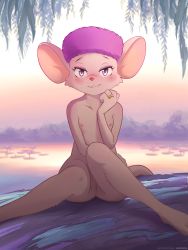Rule 34 | 1girl, :3, absurdres, ancesra, animal ears, animal nose, artist name, barefoot, blurry, blurry background, blush, body fur, cleft of venus, clitoral hood, collarbone, completely nude, eyeshadow, female focus, flat chest, fur hat, furry, furry female, gradient sky, grey fur, grin, half-closed eyes, hand up, happy, hat, highres, jewelry, knee up, knees together feet apart, lake, looking at viewer, makeup, mini person, minigirl, miss bianca, mouse ears, mouse girl, mouse tail, nipples, nose blush, nude, orange sky, ornate ring, outdoors, papakha, patreon username, purple eyes, purple eyeshadow, purple hat, pussy, ring, seductive smile, sitting, sky, smile, solo, straight-on, sunset, tail, teeth, the rescuers, tree, uncensored, ushanka, water, watermark, web address, wedding ring