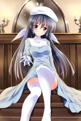 Rule 34 | 1girl, amamiya yuuko, breasts, ef (visual novel), highres, nun, smile, solo, thighhighs, white thighhighs, yagami-all hail nanao